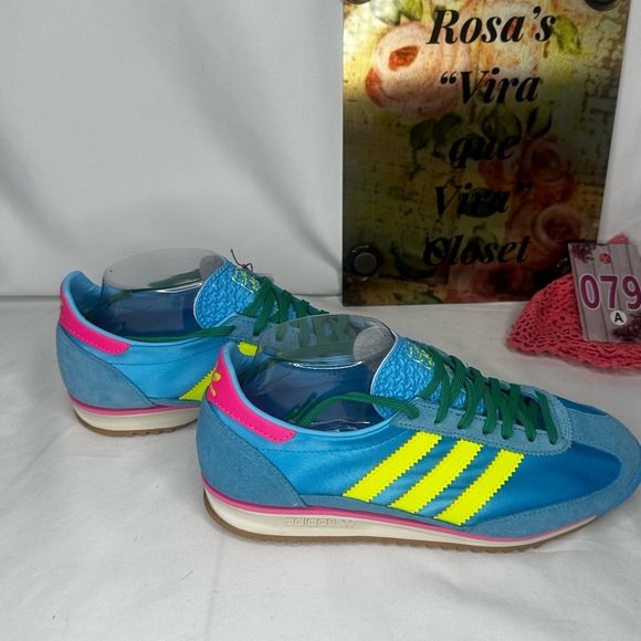 NWT Adidas SL 72 OG Sky Rush/Solar Yellow/Lucid Pink Sneakers Size 8 - Picture 4 of 15
